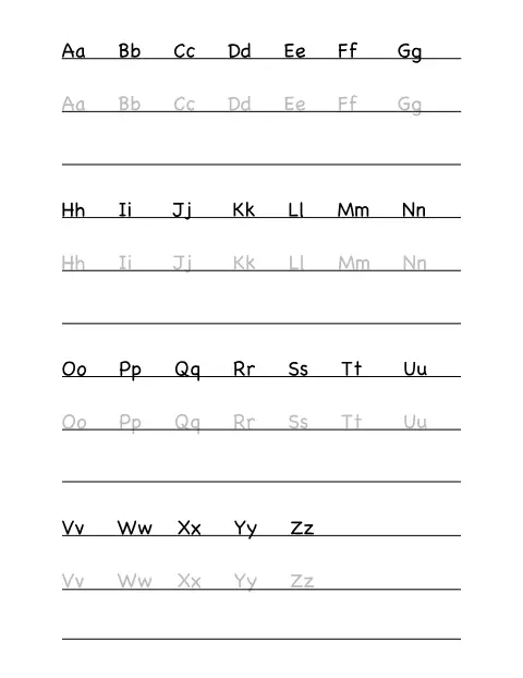 Preview of Aa Zz Worksheet