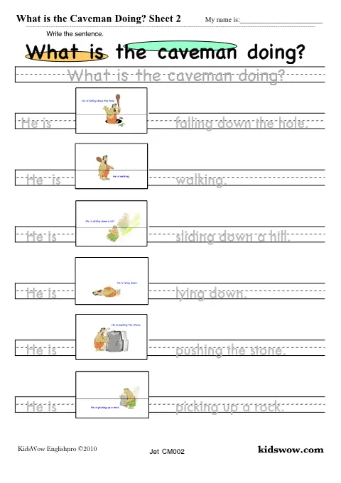 Preview of What is the Caveman Doing Worksheet 2