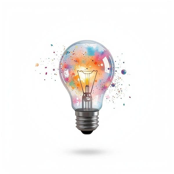Colorful lightbulb illustration for the Let There Be Light experience